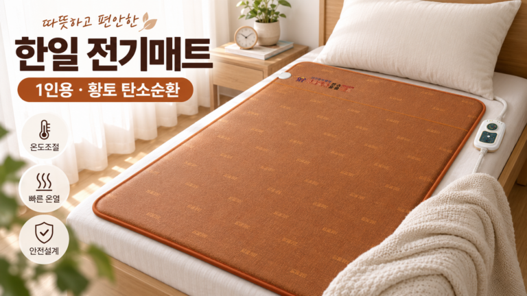 전기장판1인용추천, 한일전기매트싱글 195×110cm 탄소 이중발열 기능 체크