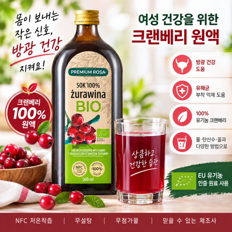 방광염에 좋은 음식 크랜베리 원액 효능, 프리미엄로사 100% 유기농 주스