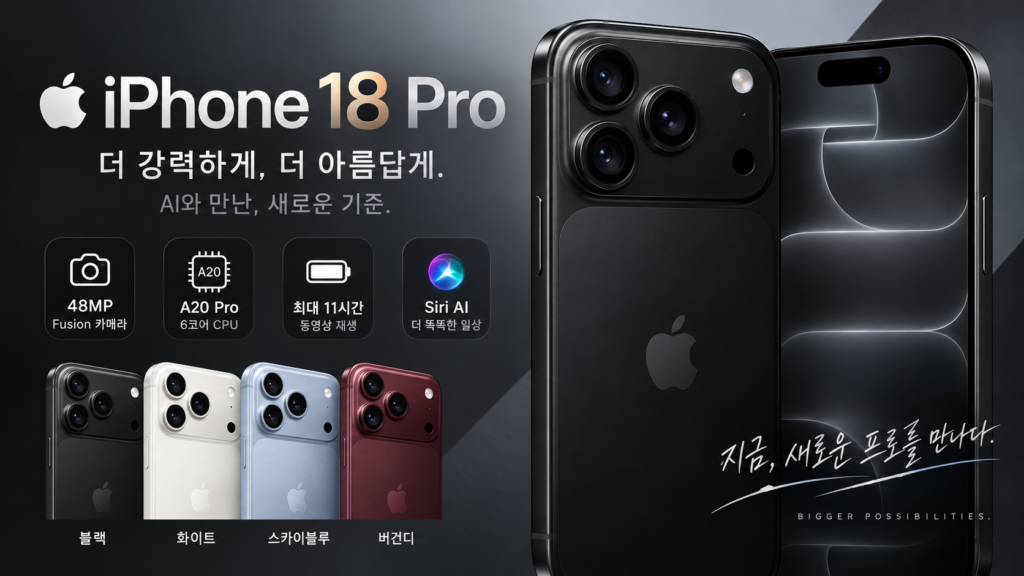 아이폰 18 프로 디자인 색상 비교, 가격과 사전예약 출시일은? 제품 이미지