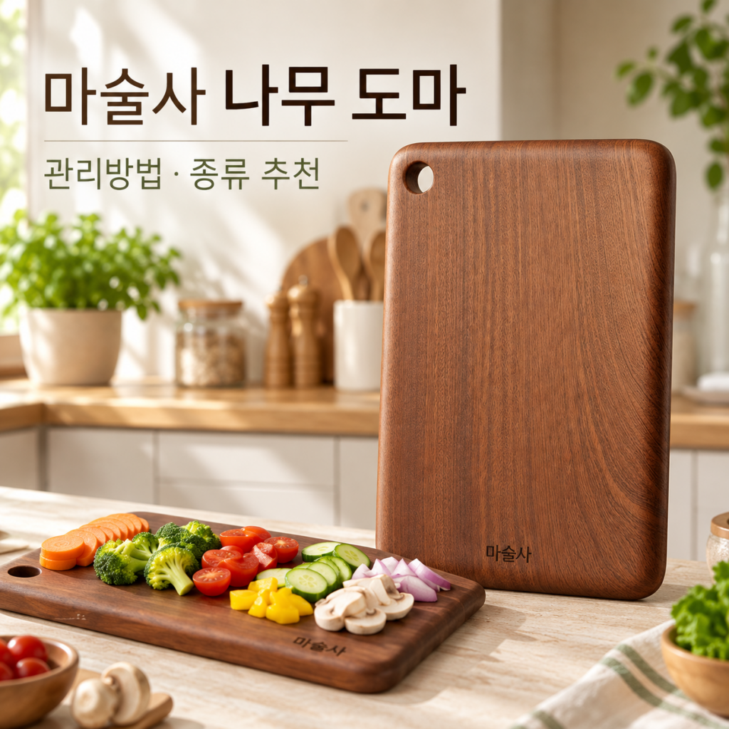 마술사 나무 도마 원목도마 종류 추천, 밀도 비교로 보는 무접합 양면 도마 제품 이미지