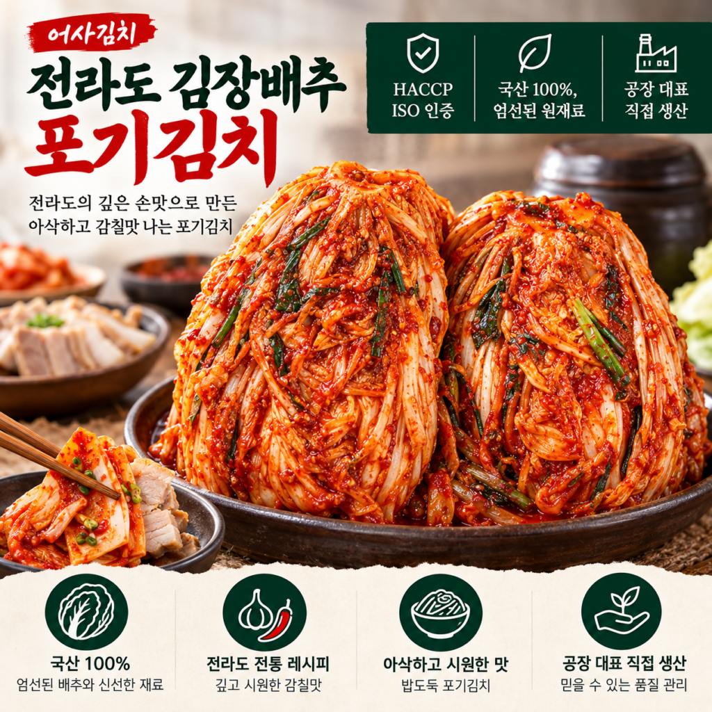 어사김치 전라도 배추김치 5kg 추천, 포기김치 정리 제품 이미지