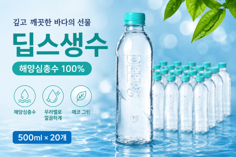 딥스생수 500ml 20개, 무라벨 해양심층수 미네랄 구성은?