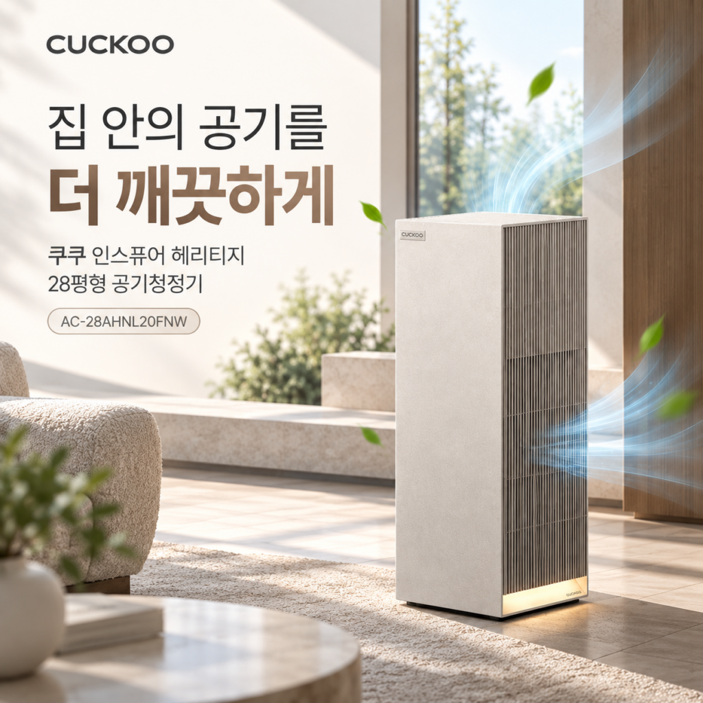 쿠쿠 인스퓨어 헤리티지 공기청정기 AC-28AHNL20FNW, 기능·필터 정리 제품 이미지