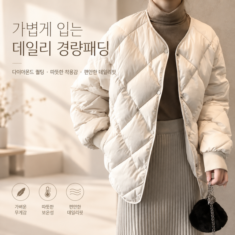 여성 초경량패딩 추천, 홀리데이 1+1 누빔 점퍼