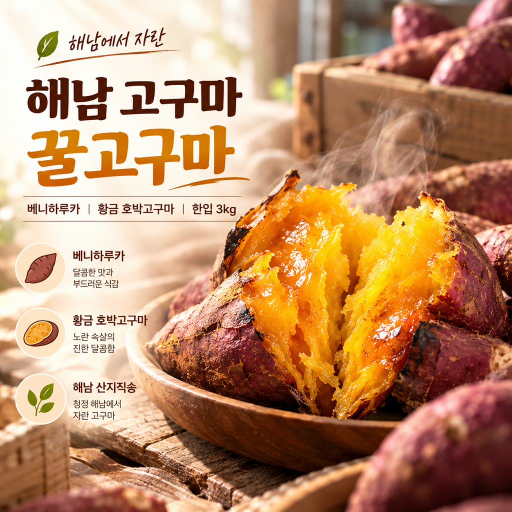 해남 꿀고구마5KG·호박고구마3KG, 맛있는 베니하루카 한입 세척 고구마 제품 이미지