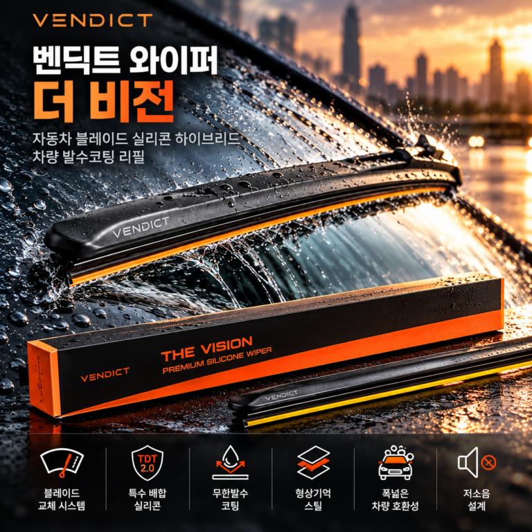 자동차 와이퍼 교체 추천,벤딕트 실리콘 발수코팅 차량 와이퍼 리필